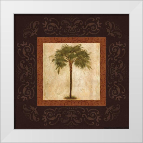 Mediterranean Palm White Modern Wood Framed Art Print by Mallett, Keith
