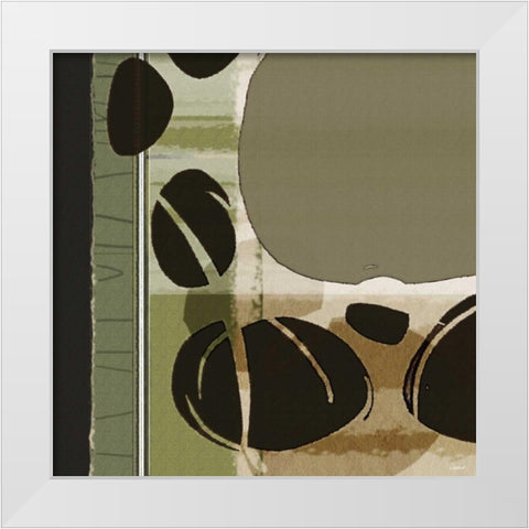 Skipping Stones I White Modern Wood Framed Art Print by NOAH