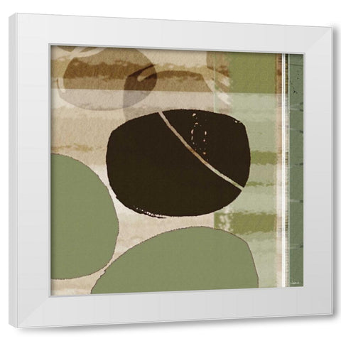 Skipping Stones III White Modern Wood Framed Art Print by NOAH