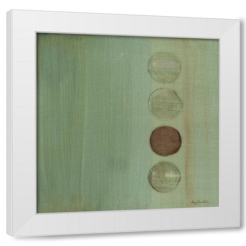 Aqua Drops II White Modern Wood Framed Art Print by Parker, Karen Lorena
