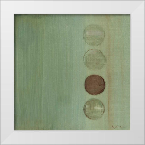 Aqua Drops II White Modern Wood Framed Art Print by Parker, Karen Lorena