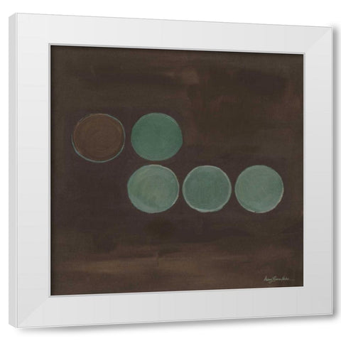 Aqua Lily Pads II White Modern Wood Framed Art Print by Parker, Karen Lorena