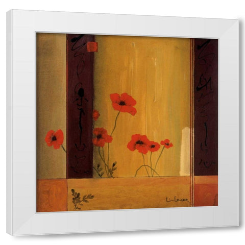Poppy Tile II White Modern Wood Framed Art Print by Li-Leger, Don