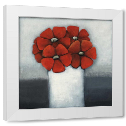 Loves Me White Modern Wood Framed Art Print by Alves, Helena