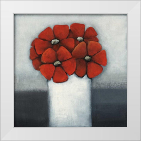 Loves Me White Modern Wood Framed Art Print by Alves, Helena