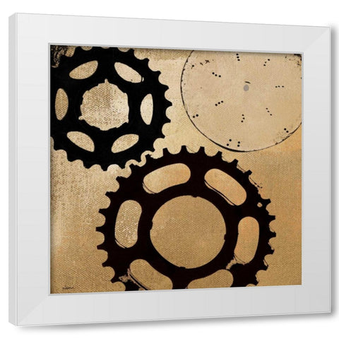 Sprockets I White Modern Wood Framed Art Print by NOAH