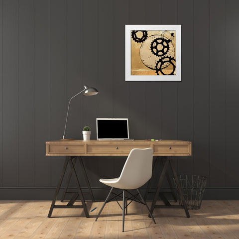 Sprockets II White Modern Wood Framed Art Print by NOAH