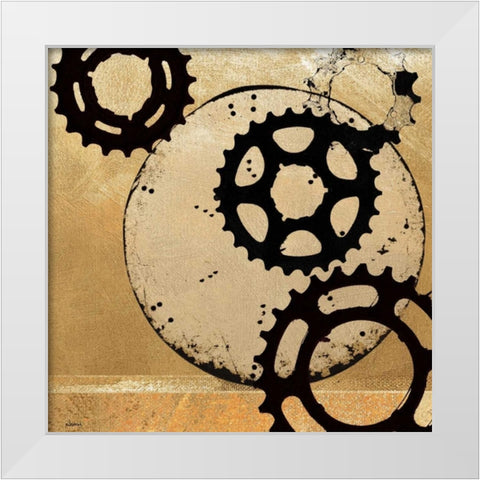 Sprockets II White Modern Wood Framed Art Print by NOAH