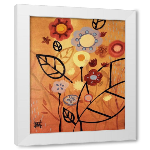 Floral Sonnet White Modern Wood Framed Art Print by Wescoat, Natasha
