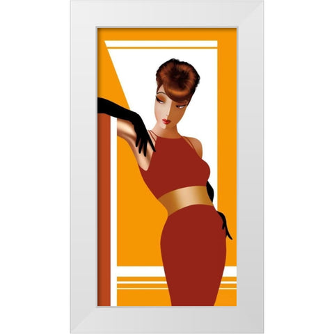 Elegantly Alana White Modern Wood Framed Art Print by Bravo, Jordan