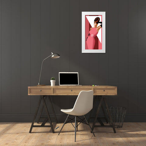 Alexandra Posing White Modern Wood Framed Art Print by Bravo, Jordan