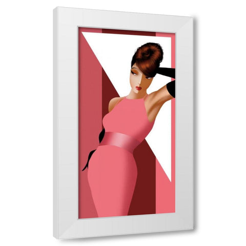 Alexandra Posing White Modern Wood Framed Art Print by Bravo, Jordan