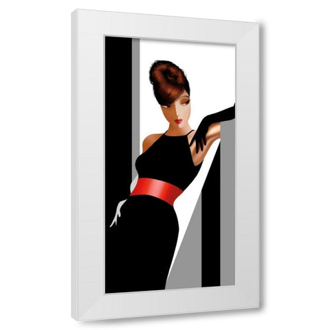 Sharon in Grays White Modern Wood Framed Art Print by Bravo, Jordan
