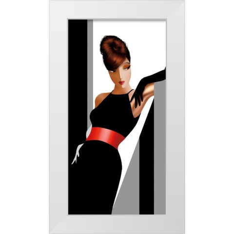 Sharon in Grays White Modern Wood Framed Art Print by Bravo, Jordan