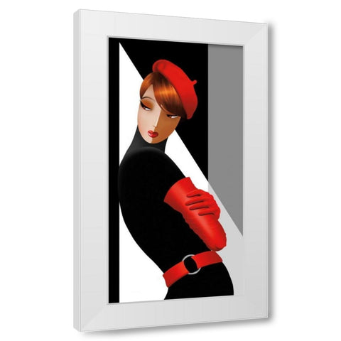 Natasha in Shadows White Modern Wood Framed Art Print by Bravo, Jordan