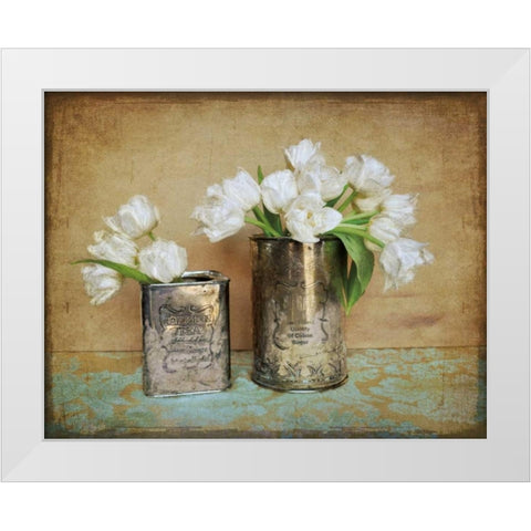 Vintage Tulips I White Modern Wood Framed Art Print by Atria, Cristin