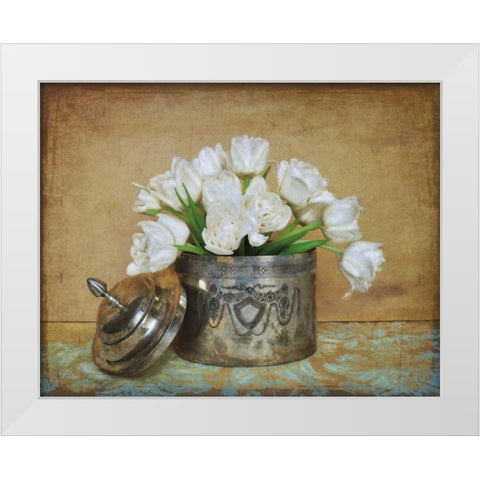 Vintage Tulips II White Modern Wood Framed Art Print by Atria, Cristin