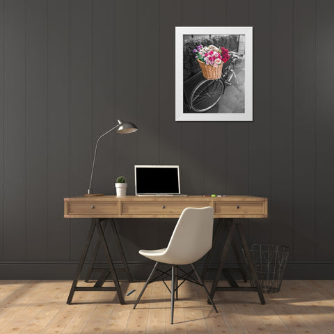 Basket of Flowers I White Modern Wood Framed Art Print by Frank, Assaf