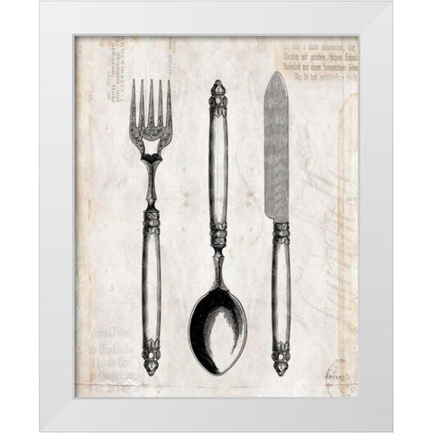 Silverware II White Modern Wood Framed Art Print by Berg, Sabine