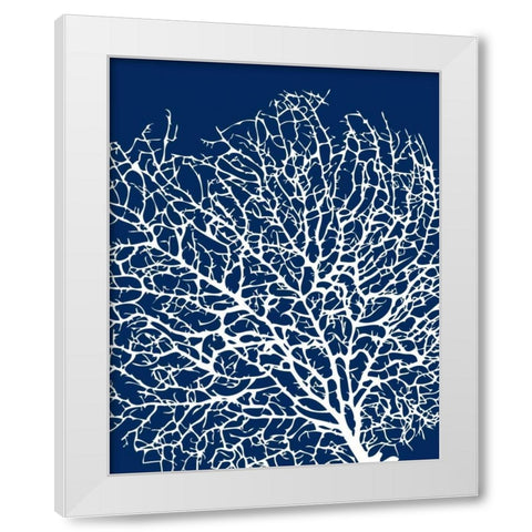 Navy Coral I White Modern Wood Framed Art Print by Berg, Sabine