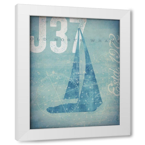 Nautical III: Sailboat White Modern Wood Framed Art Print by Fowler, Stephen