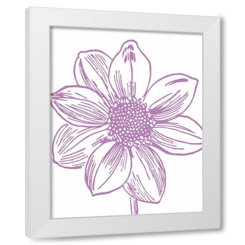 Florette I White Modern Wood Framed Art Print by Berg, Sabine