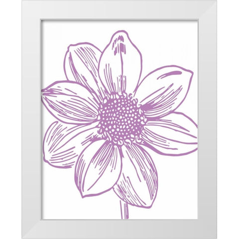 Florette I White Modern Wood Framed Art Print by Berg, Sabine