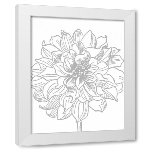 Florette III White Modern Wood Framed Art Print by Berg, Sabine