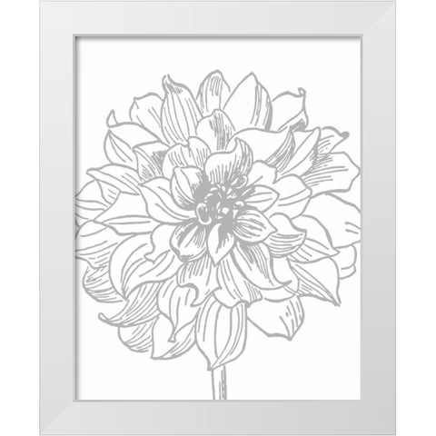 Florette III White Modern Wood Framed Art Print by Berg, Sabine