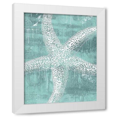 Ocean Tokens I White Modern Wood Framed Art Print by Sabine Berg