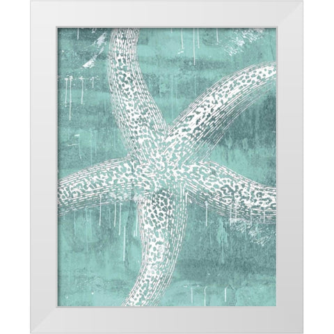 Ocean Tokens I White Modern Wood Framed Art Print by Sabine Berg