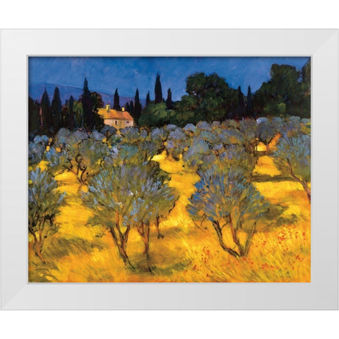 Les Olives en Printemps White Modern Wood Framed Art Print by Craig, Philip