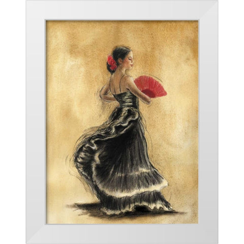 Flamenco Dancer II White Modern Wood Framed Art Print by Gold, Caroline