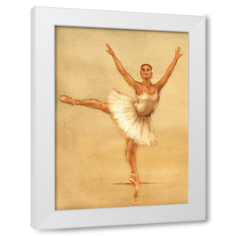Ballerina II White Modern Wood Framed Art Print by Gold, Caroline