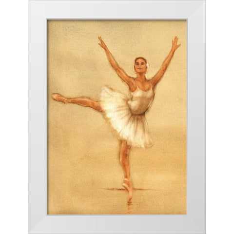Ballerina II White Modern Wood Framed Art Print by Gold, Caroline