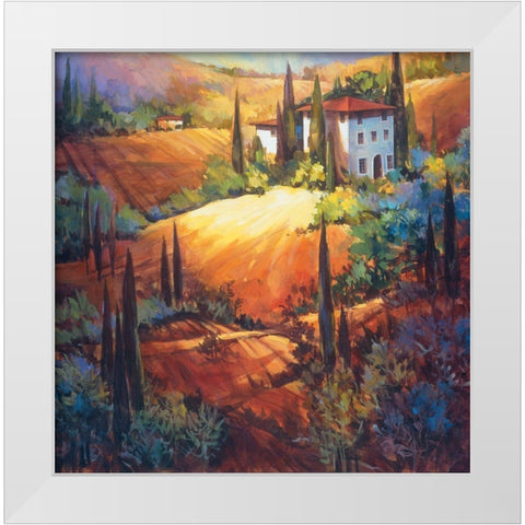 Morning Light Tuscany White Modern Wood Framed Art Print by OToole, Nancy