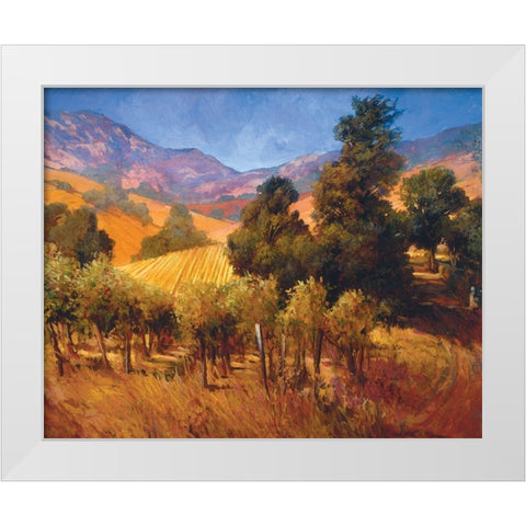 Southern Vineyard Hills White Modern Wood Framed Art Print by Craig, Philip