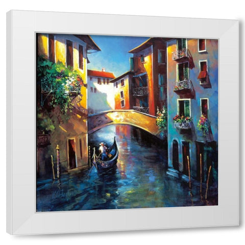 Daybreak in Venice White Modern Wood Framed Art Print by OToole, Nancy