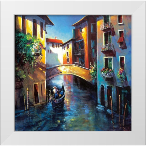 Daybreak in Venice White Modern Wood Framed Art Print by OToole, Nancy