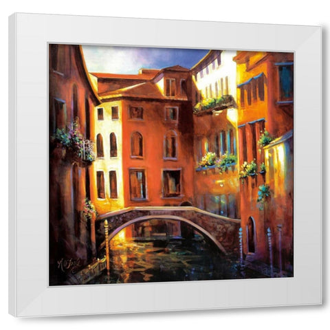 Sunset in Venice White Modern Wood Framed Art Print by OToole, Nancy