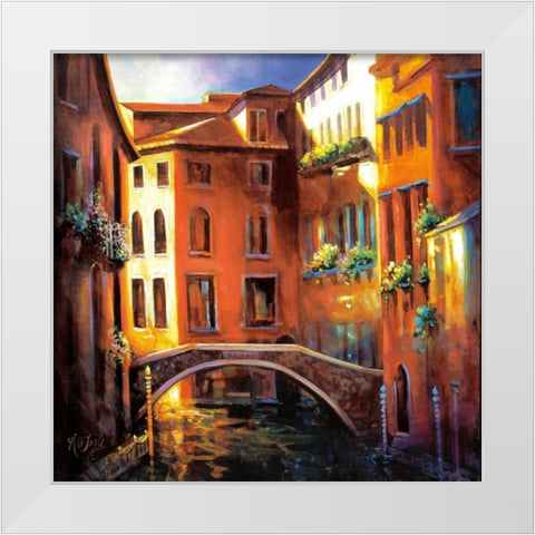 Sunset in Venice White Modern Wood Framed Art Print by OToole, Nancy