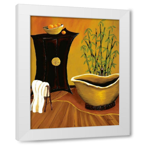 Asian Bath White Modern Wood Framed Art Print by Sewell, Krista