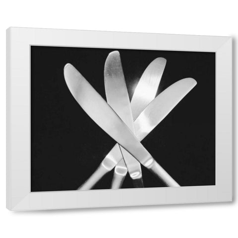 Knives White Modern Wood Framed Art Print by Feeley, Mike