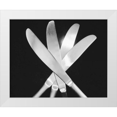 Knives White Modern Wood Framed Art Print by Feeley, Mike