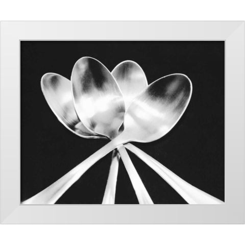 Spoons White Modern Wood Framed Art Print by Feeley, Mike
