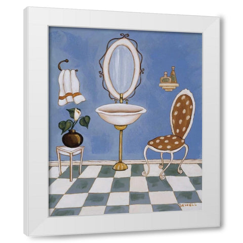 Blue Mood I White Modern Wood Framed Art Print by Sewell, Krista