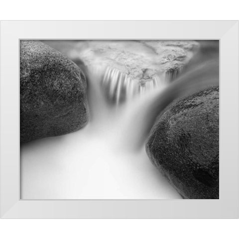 Misty Rocks I White Modern Wood Framed Art Print by LSH