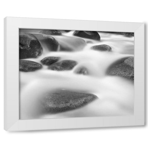 Misty Rocks II White Modern Wood Framed Art Print by LSH