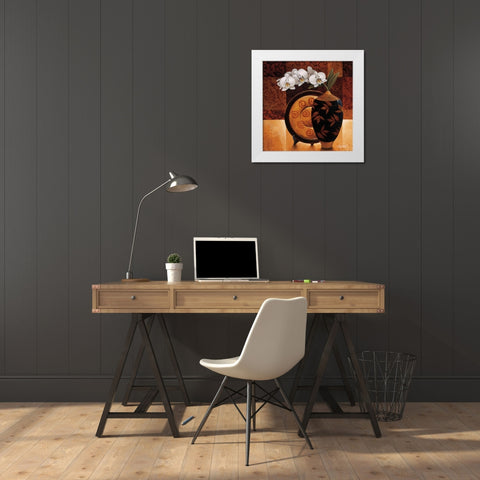 Orquidea Linda II White Modern Wood Framed Art Print by Mallett, Keith