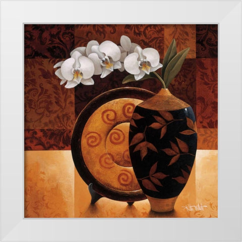Orquidea Linda II White Modern Wood Framed Art Print by Mallett, Keith